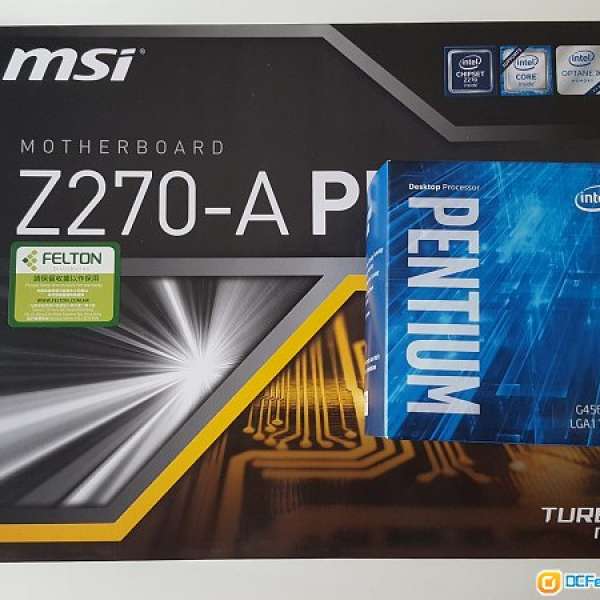 99% 新 MSI Z270A-Pro + G4560 【有盒，有单，有 33 个月保養】