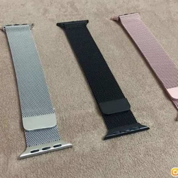 (包郵) 全新 Apple Watch 錶帶 黑色 銀色 玫瑰金 米蘭尼斯 Milanese Loop