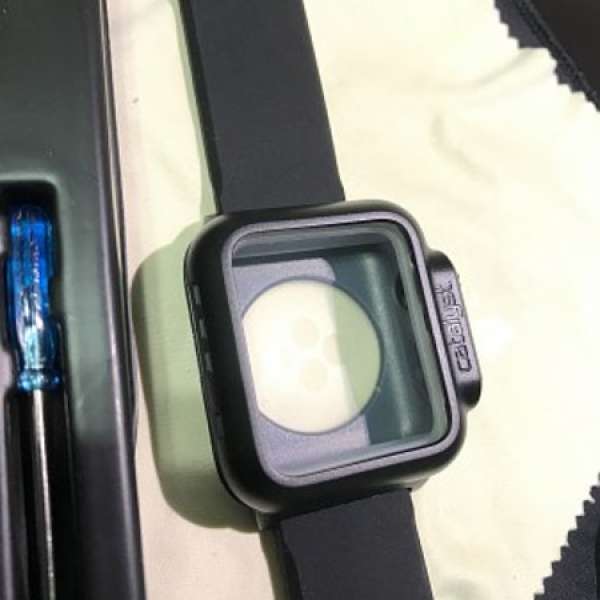 Apple Watch series 2 Catalyst 防水帶殻，黑色 (not seiko,G shock, citizen)