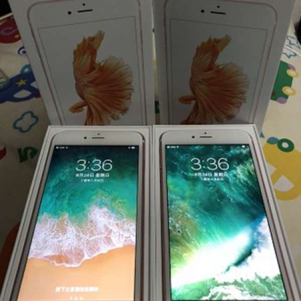 出8成5新2部iPhone6s plus玫瑰金16gb港版