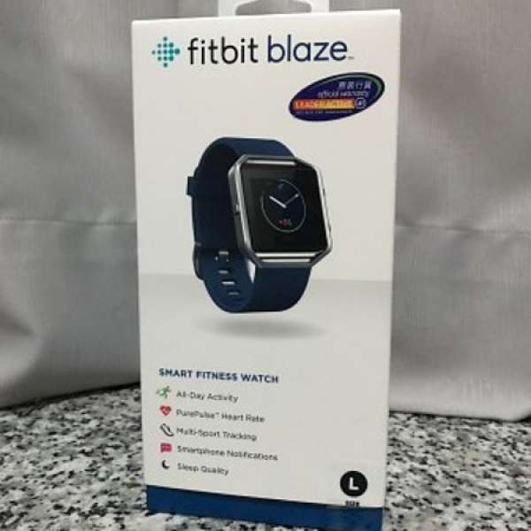 全新未拆Fitbit Blaze智能手錶（藍色L碼）