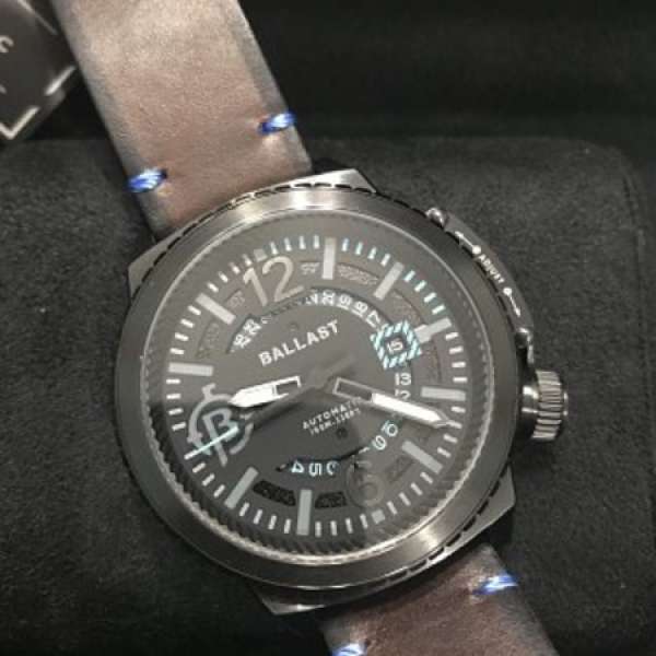 賣 全新 無帶過 BALLAST BL-3313-06 黑鋼外殼配藍字錶面，機芯使用日本Miyota 自動...