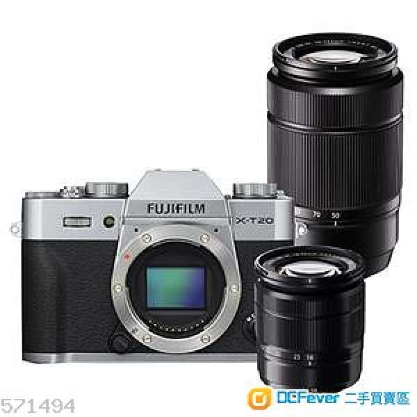 Fujifilm X-T20 twin lens kit--Black/Silver(100%全新水貨) --現金價HK$7998