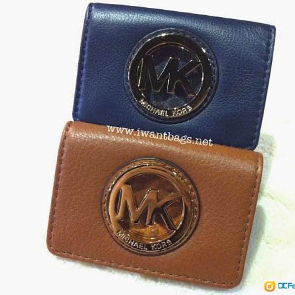 Michael Kors Fulton Logo Navy Leather 皮 藍色小銀包 100% new 全新