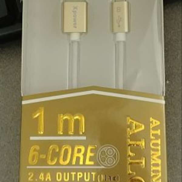 100% 原裝 XPower Micro USB Data+Charge Cable 1m 2.4A 快速充電傳輸數據線 LG HTC