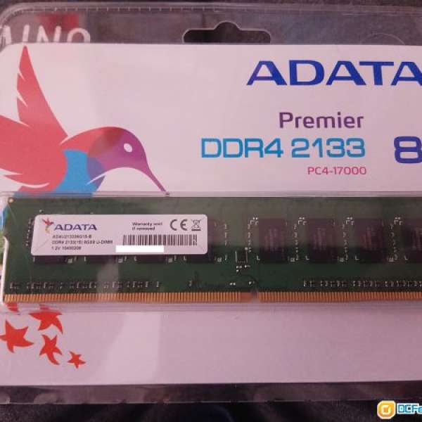 賣全新ADATA Premier 8GB DDR4 2133 x4 每條$480 一共有4條