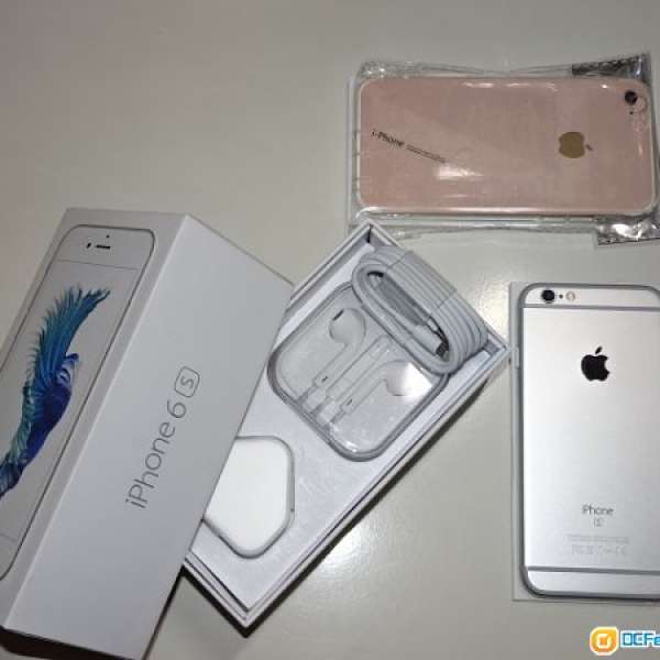 新淨無花 iPhone 6S 128GB 白銀色 港行ZP 全套新原廠配件,玻璃貼,透明軟套 14日免費...