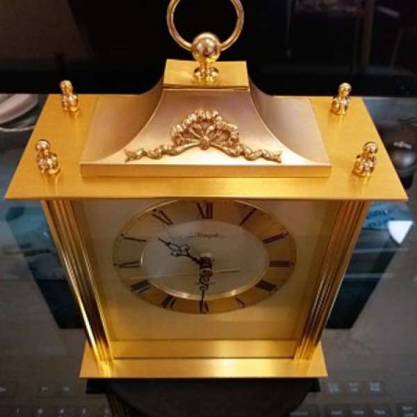 日本製DIMPLE金黃銅古董石英座鐘