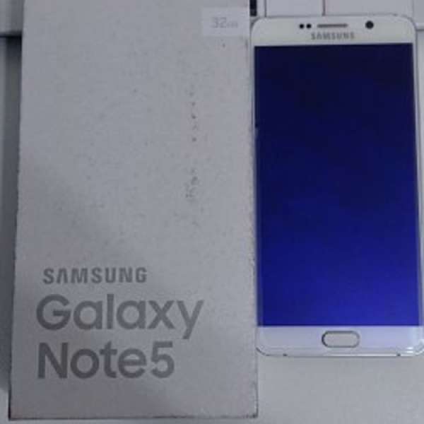 99% 新 Samsung note 5 32GB 行貨白色全套有盒連配件