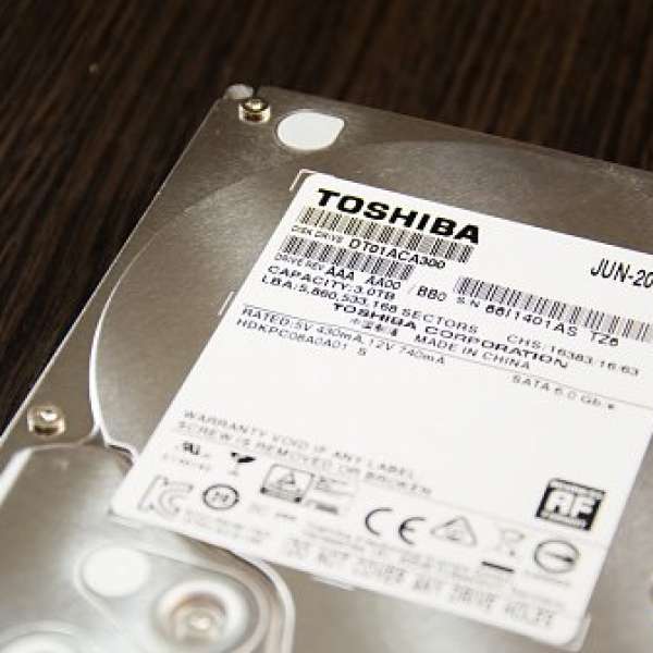 少用，Toshiba 3TB HDD 7200轉，DT01ACA300