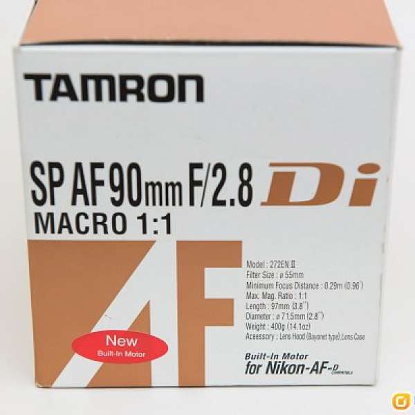 Tamron AF 90mm F2.8 macro 1:1 Di  model 272EN II (Nikon)