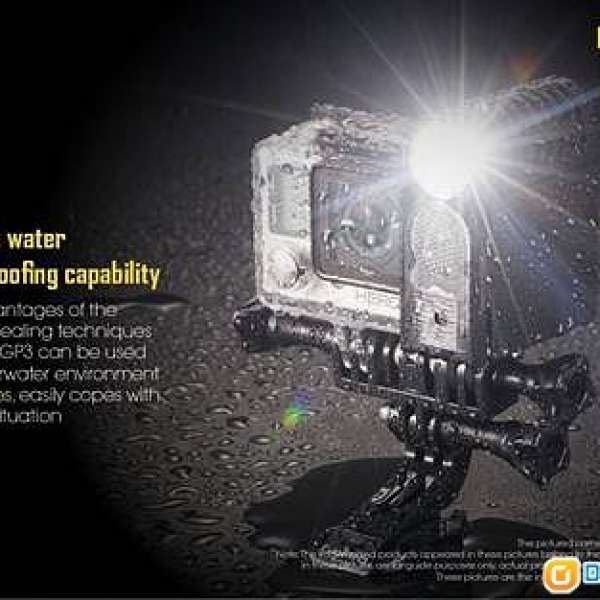 Nitecore GP3 Action Camera Light (360 lumens, 10m Waterproof IPX8 )