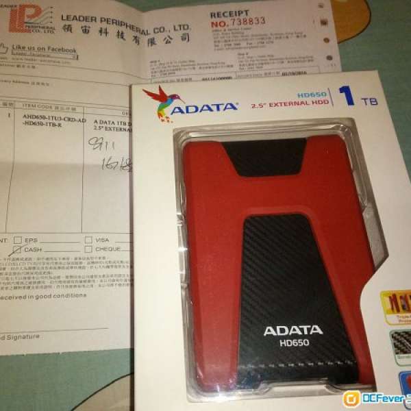ADATA DashDrive Durable HD650 1TB 2.5" USB 3.1 Hard Disk
