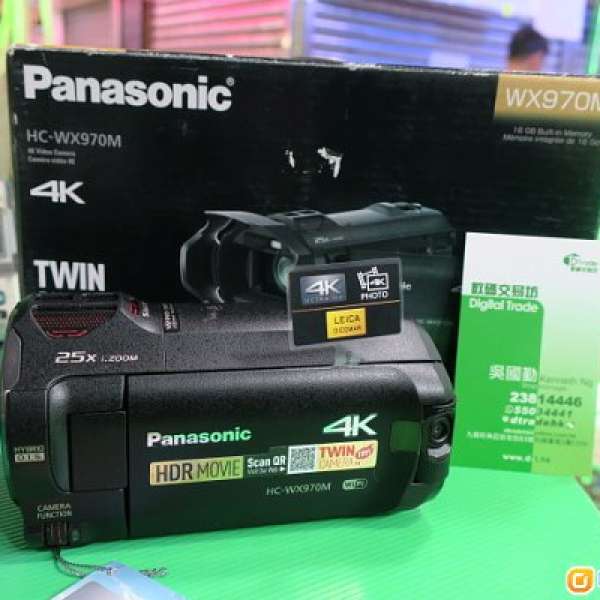 99%行货 Panasonic WX970M 4K雙鏡頭攝錄機
