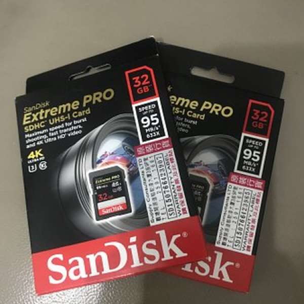 全新 Sandisk Extreme PRO 32GB 95/MB 4K Video U3