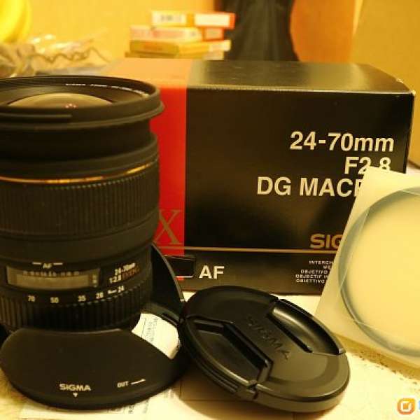 95%新SIGMA AF24-70mm全程2.8 EX-DGMicro鏡(nikon用)全套連盒=$1800