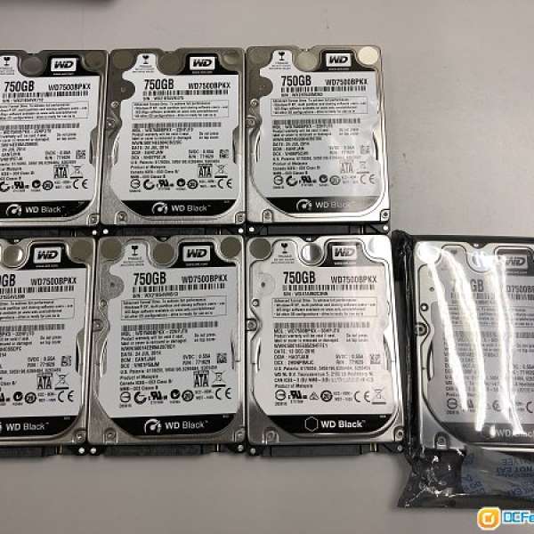 WD Black 750GB 2.5" 9mm Harddisk x7 送 500G