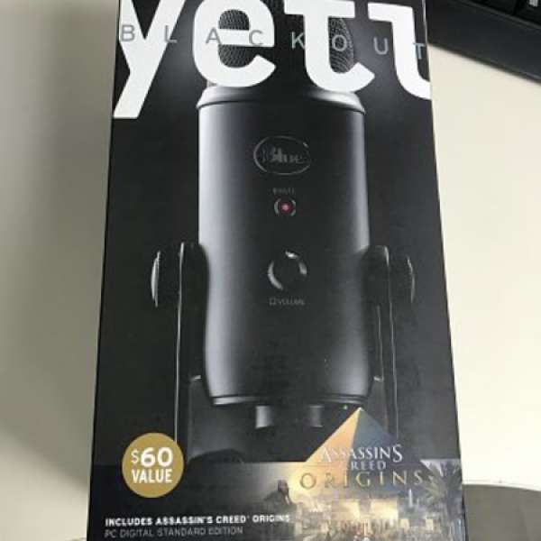 全新未開 BLUE MICROPHONES Blackout Yeti w/ Assassin's Creed Origins 咪套裝