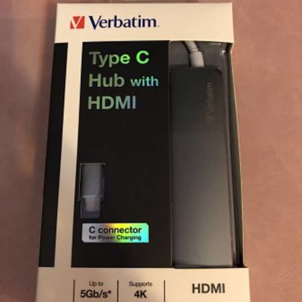 出售全新 Verbatim Type-C Hub with HDMI 深灰色擴展器