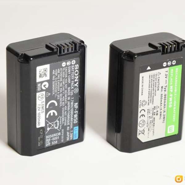 Sony NP-FW50 原裝電池 和 副廠電