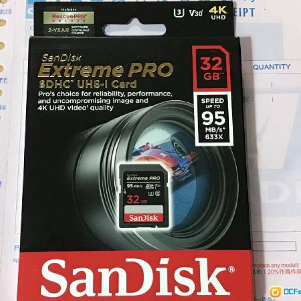 全新 SanDisk SDHC UHS-I Card 32GB 95MB/S 633X SD card 快卡