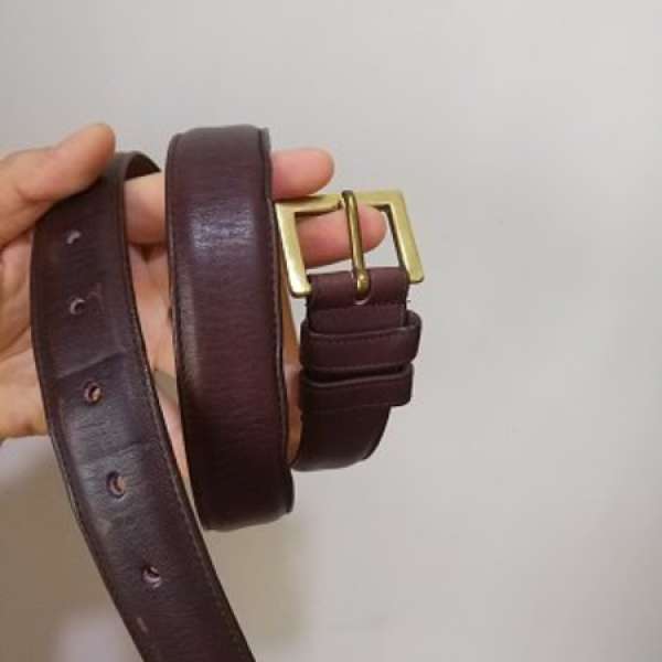 Coach belt burgundy牛皮皮帶腰帶 Not montblanc burberry zegna hugo boss bally