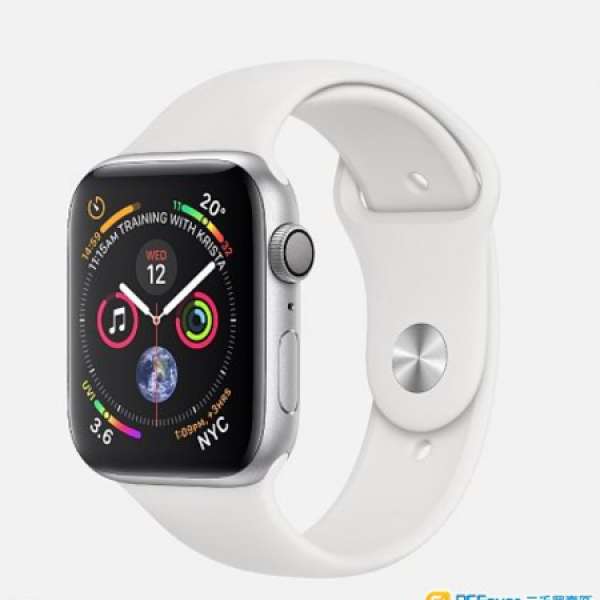 『放』Apple Watch Series 4 44mm 白色鋁金屬錶殼配白色運動手環 白色 GPS (全新行...