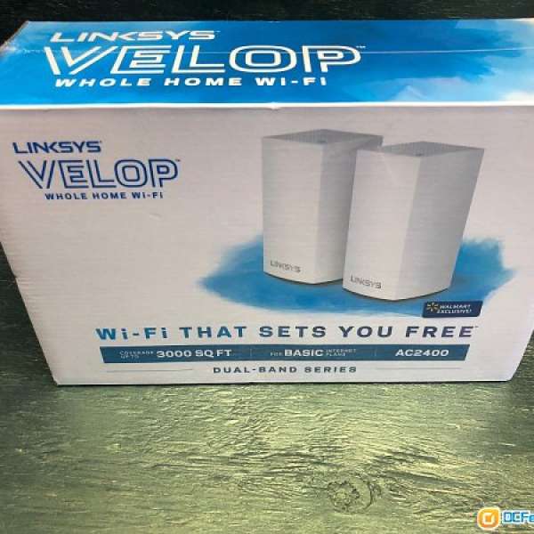 全新未開封 Linksys Velop Wi-Fi AC2400 2-Pack MESH MU-MIMO not google WiFi