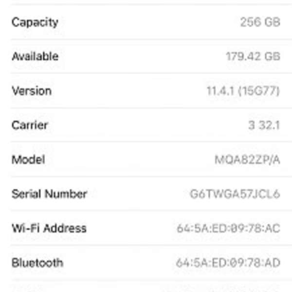 Apple Iphone X Space Grey 256 + Applecare until Apr 2020
