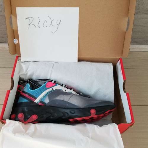 100% new Nike React Element 87 Nike “Blue Chill Solar Red” US9 = UK8
