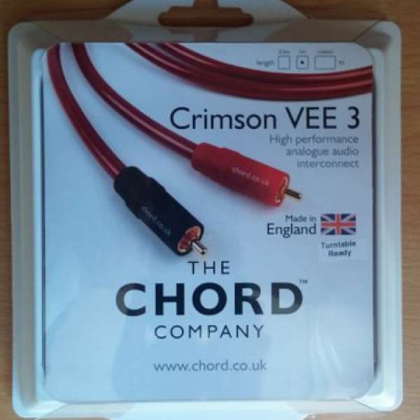 Chord Crimson VEE 3 stereo RCA interconnect Cable