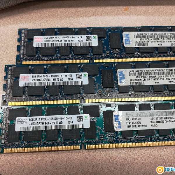 原廠 Hynix  8G DDR3  1333  x 3 pc