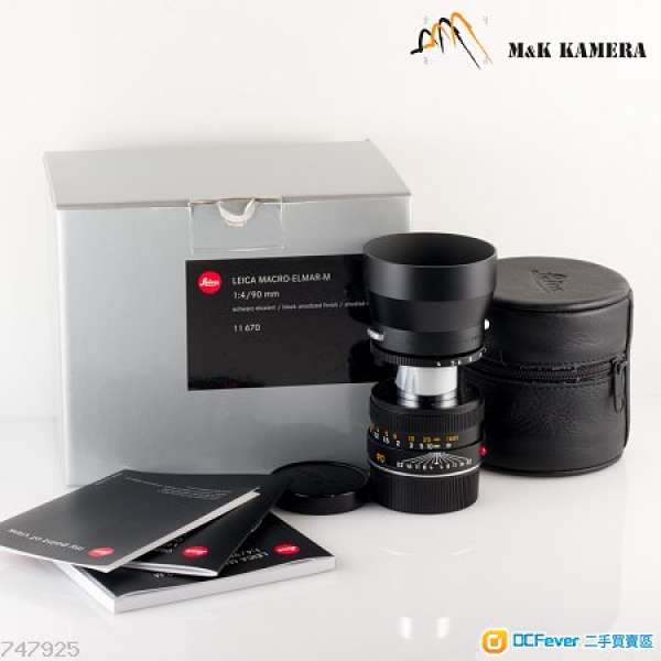 Leica Macro-Elmar-M 90mm/F4.0 11670 Black Lens $11800