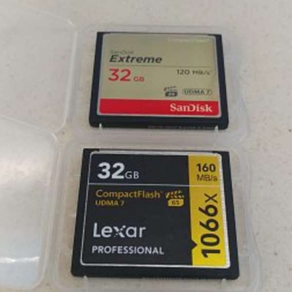 Lexar 32GB/160MB/s+SanDisk 32GB/120MBs