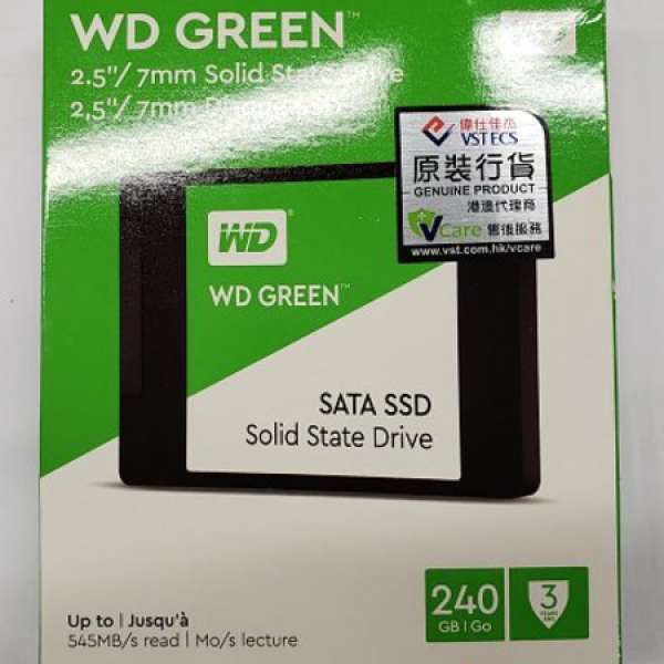 放 全新 WD Green SSD 240GB
