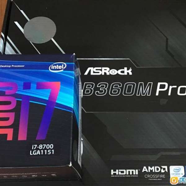 新淨有保養 Intel® Core™ i7-8700 + Asrock B360M Pro 4 底板