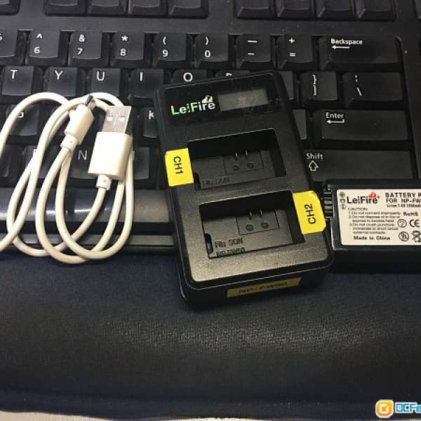 Sony NP-FW50 LeiFire 代用電 + USB 雙位充電器