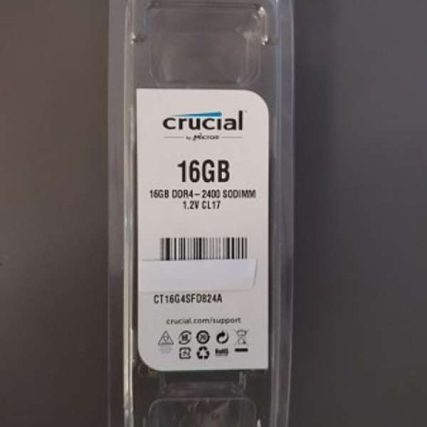 NEW SEALED CRUCIAL 16GB DDR4 2400 SODIMM 1.2V CL17 CT16G4SFD824A