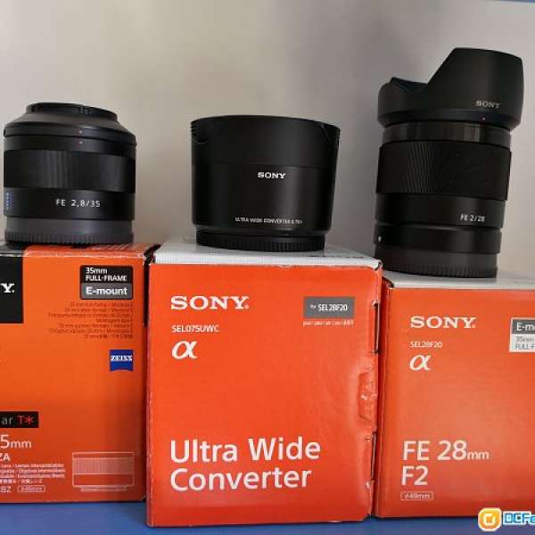 Sony FE 28mm F2.0  & SEL075 UWC & FE 35mm F2.8 ZA ZEISS Sonnar T*