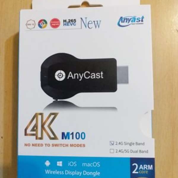 全新 Anycast 4K M100 Dongle 2.4G 無線同屏器