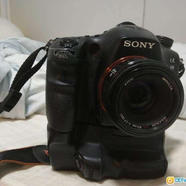 Sony a99連直倒連一電，連Minolta 50mm 1:1.7 AF鏡