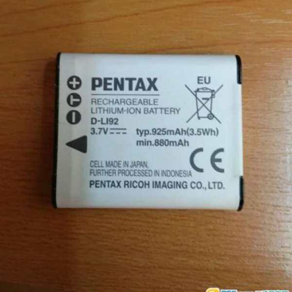 Pentax D-LI92 電池，可作Olympus LI50B