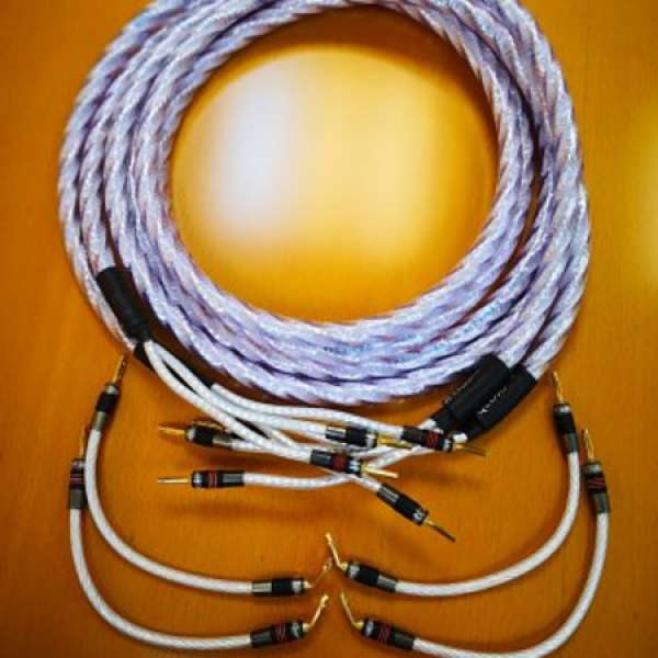 QED Genesis Silver Spiral (3M) 喇叭線1對 + 兩邊蕉頭及1對Biwire Jumper