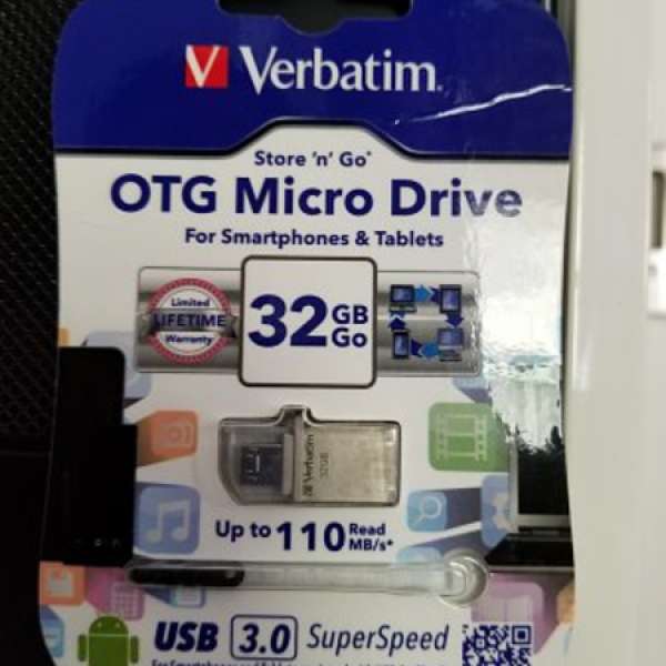 Verbatim 32GB OTG  USB3.0 Flash Drive,原廠永久保用
