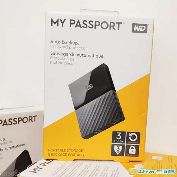 全新未開封 WD 3TB My Passport Western Digital USB 3.0 2.5" Harddisk 外置硬碟