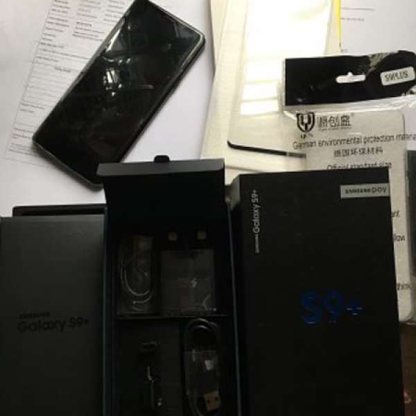 抵用99%NewSamsung S9 Plus 黑128G Black 3台單Full Set 保養到2019年5月加9H 全屏貼...