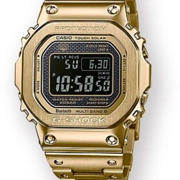100%全新 金色 G-Shock GMW-B5000 鋼錶帶 Gold Metal