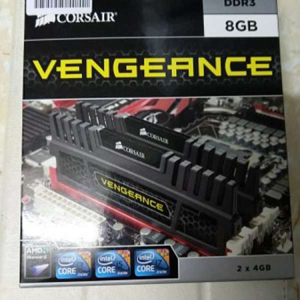 Corsair Vengeance DDR3 1600MHz 4GB x2pcs 有盒有單