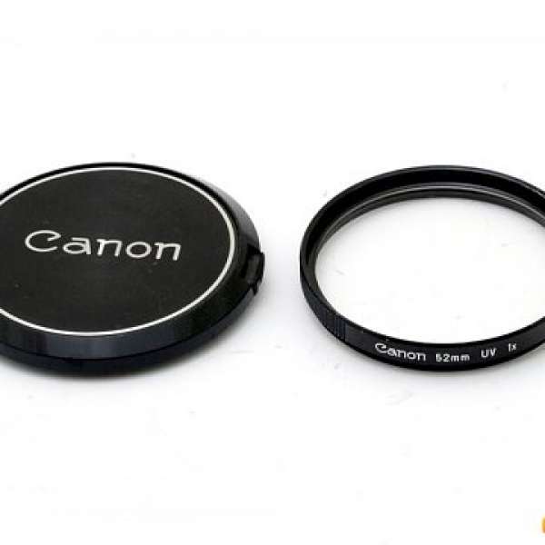 早期 Canon 52mm filter + 55mm cap