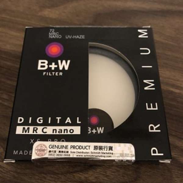 B+W 72 mm xs-pro uv nano filter (99%new 興華行貨）